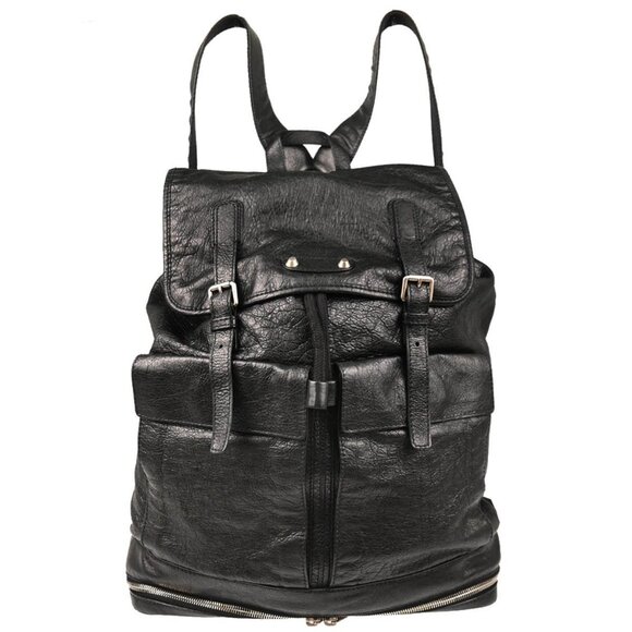 Balenciaga Black Leather Classic Traveller Backpack 298114-1000/J-527147 177130 - Picture 1 of 11